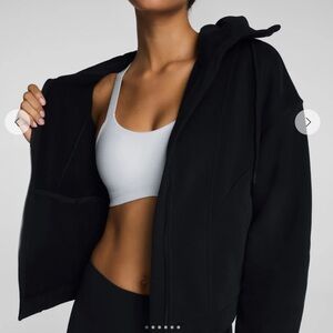 Spanx BoostUp Cotton Fleece Full-Zip Hoodie